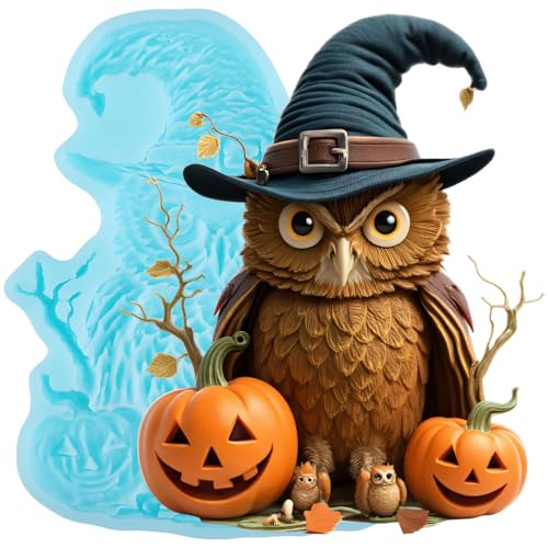 Halloween Owl Pumpkin Silicone Fondant Mold for Cake Decorating