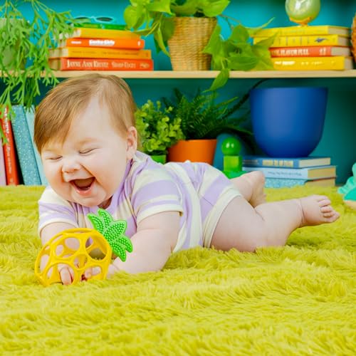 Bright Starts Oball Pineapple Teether Toy for Infants - BPA Free