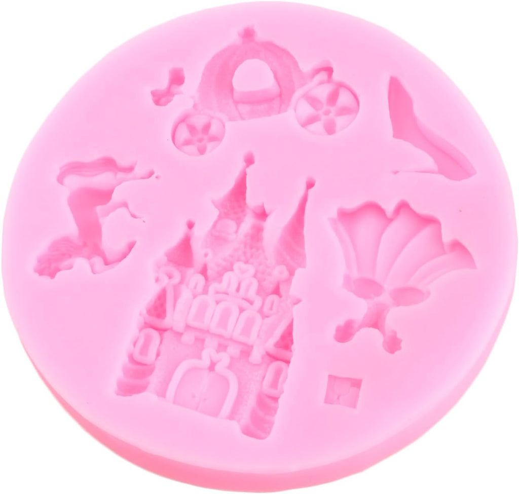 Skiennix Silicone Mold Set - Cinderella Fondant Molds for Cake Decoration | 4-Piece Baroque Design