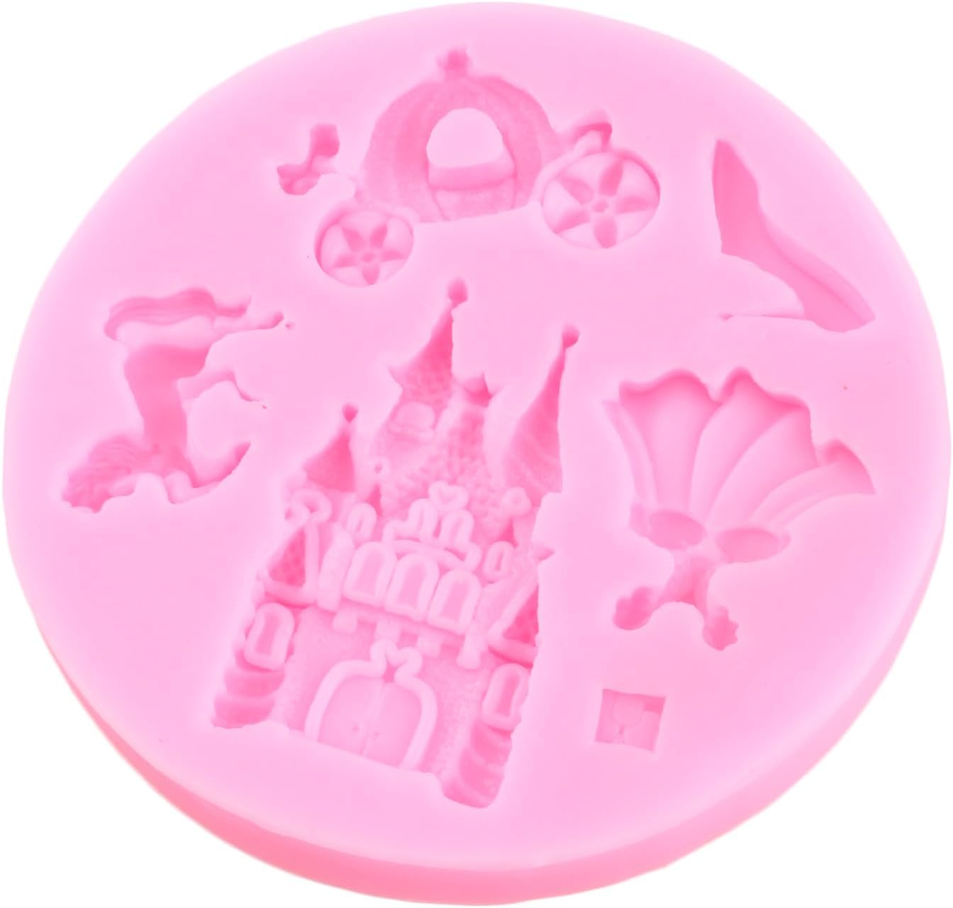 Skiennix Silicone Mold Set - Cinderella Fondant Molds for Cake Decoration | 4-Piece Baroque Design