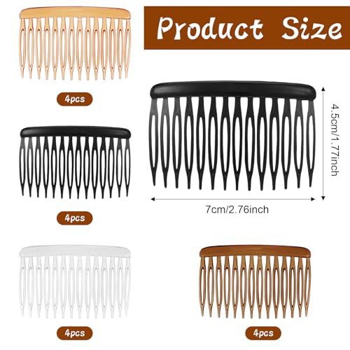 Dopenspi 16-Piece French Hair Side Combs - 14-Teeth Plastic Hair Clips