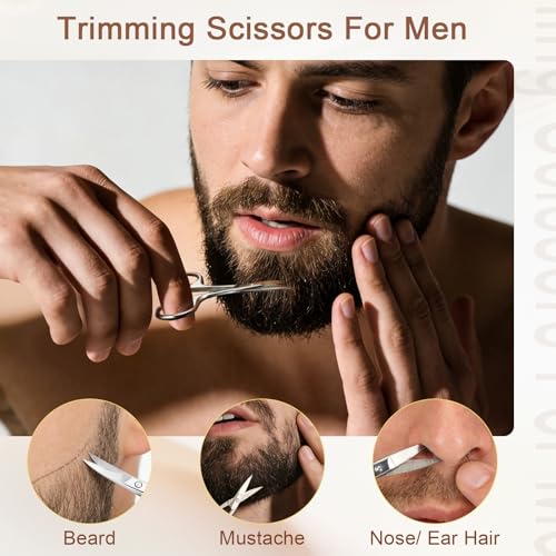 Hdama Mini Eyebrow and Facial Hair Grooming Scissors with Safety Cover