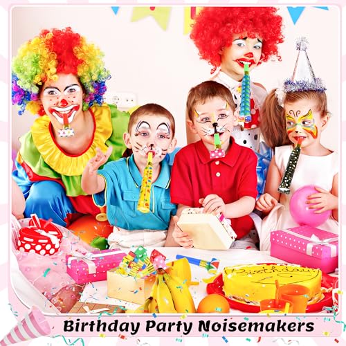 12 Pcs Colorful Paper Party Blowers - Fun Noisemakers for Celebrations