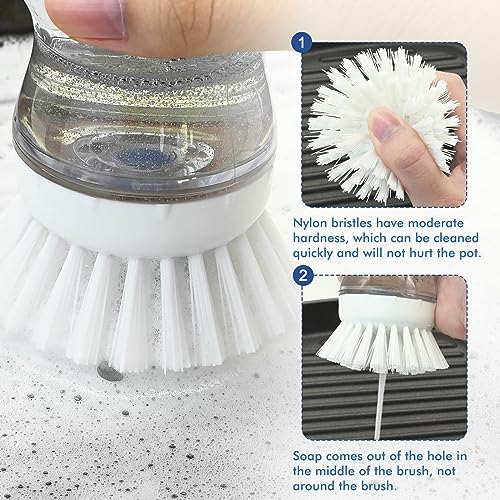 4 White Palm Brush Refills for OXO Soap Dispensing Brush