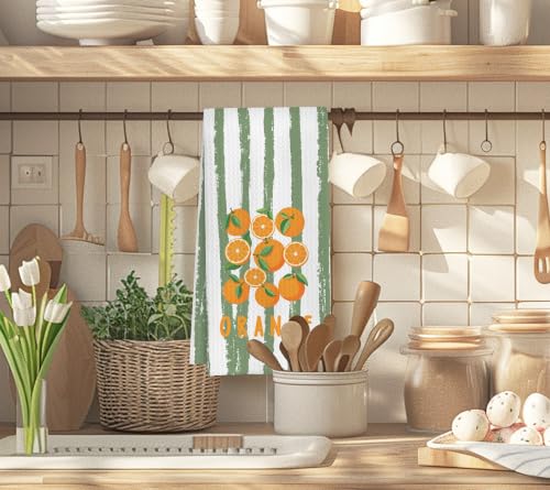 Orange Citrus Kitchen Towels - Decorative Hand Towels 16x24