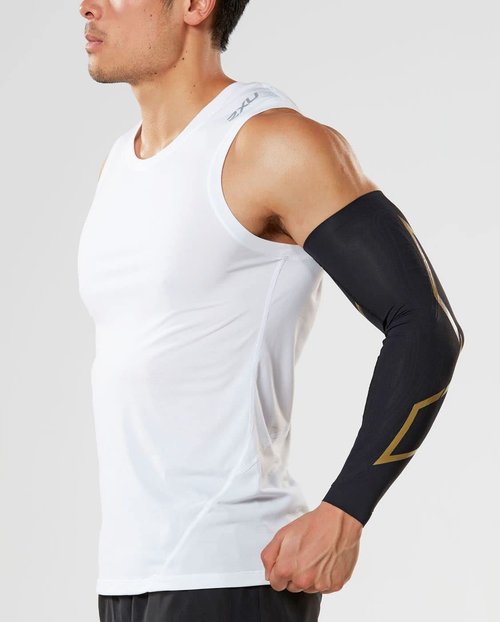 2XU MCS Elite Compression Arm Guard, Black/Gold, Medium