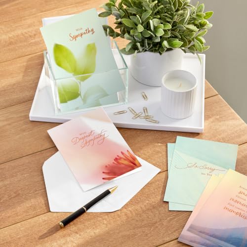 Hallmark Sympathy Cards Assorted 16-Pack with Envelopes - Nature Design, Supportive Sentiments, 5" x 7.19" (Variation: Cards)