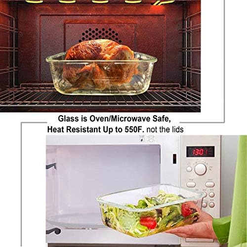 Glass Food Storage Containers Set - BPA-Free, Leak-Proof Meal Prep Containers | 2 Pack, 80oz