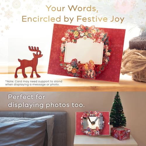 Handcrafted 3D Pop-Up Christmas Wreath Greeting Card