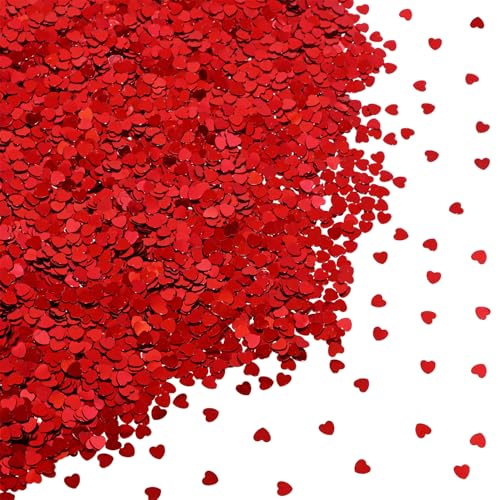 Shapenty 4mm Metallic Heart Confetti Sequins - 10g for Crafts & Party Decor