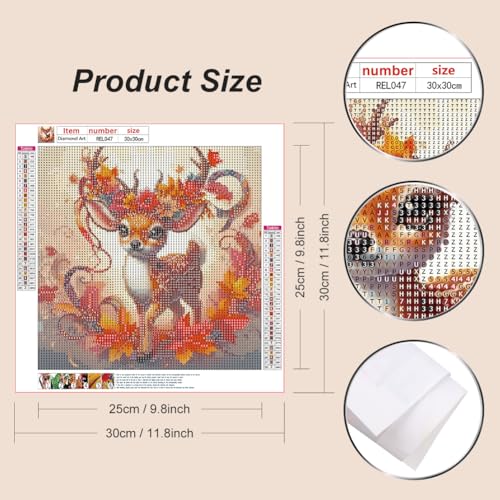 Deer Diamond Painting Kit for Adults - Full Drill 12x12 Inch
