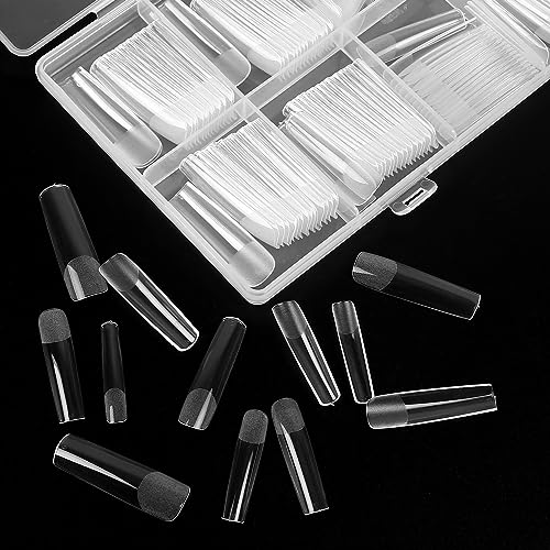 Extra Long Clear Square Nail Tips 240 Pcs Acrylic False Nail Kit