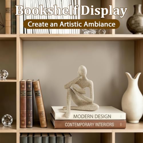 Large Thinker Statue Resin Sculpture for Home Decor - Modern Accent