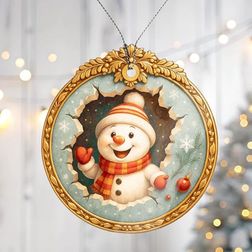 Snowman Christmas Ornament 2025 Acrylic Holiday Decor for Tree or Gift