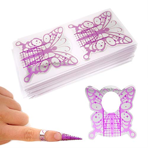 Honbay 100PCS Butterfly Acrylic Nail Extension Form Guides