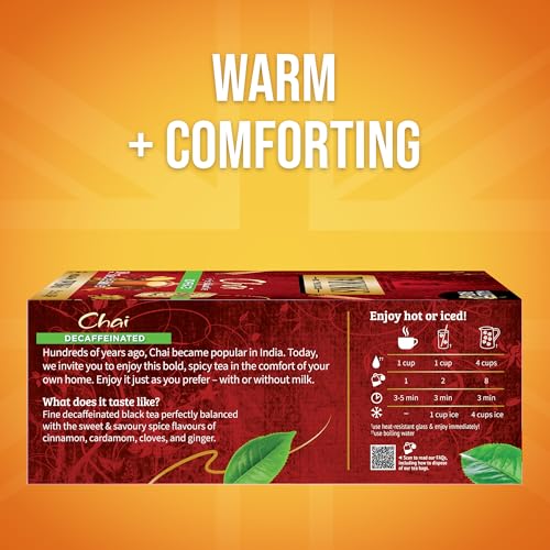 Twinings Decaffeinated Chai Spiced Black Tea Bags, 100 Count Box