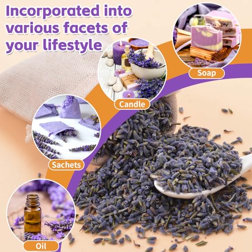 Fangkic Culinary Lavender Flowers - Food Grade Dried Buds, 4 oz