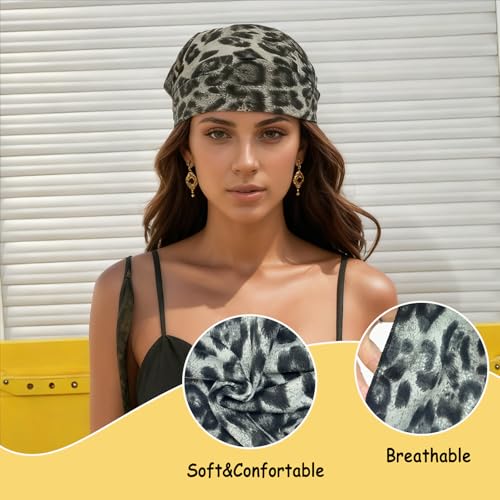 Dancepanda Leopard Print Elastic Headband for Women Soft Non-Slip Hair Band