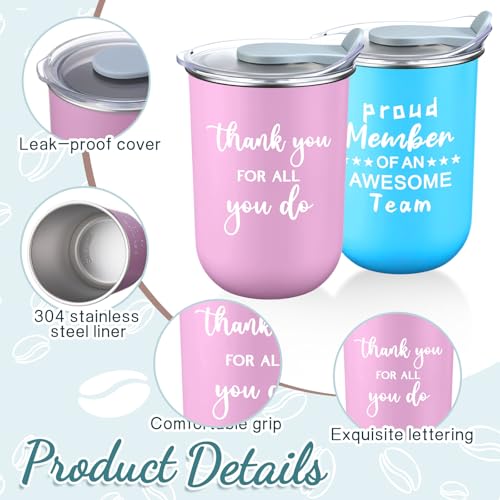 Vibrant 10-Pack Thank You Gift Mugs - 13oz Team Appreciation Set with Slide Lids