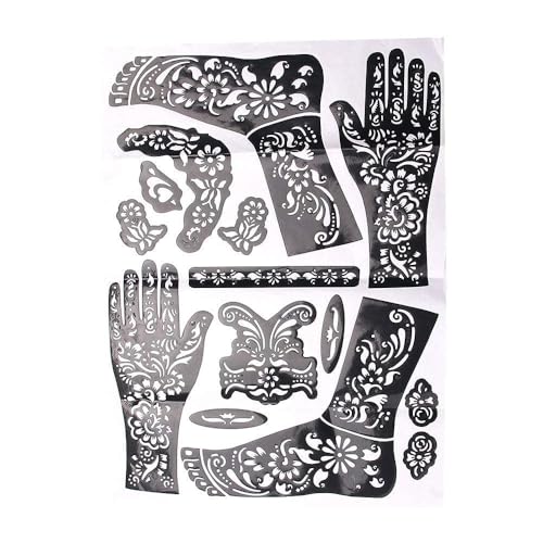 Henna Tattoo Kit Stencils Reusable Self-Adhesive Indian Arabian Body Art