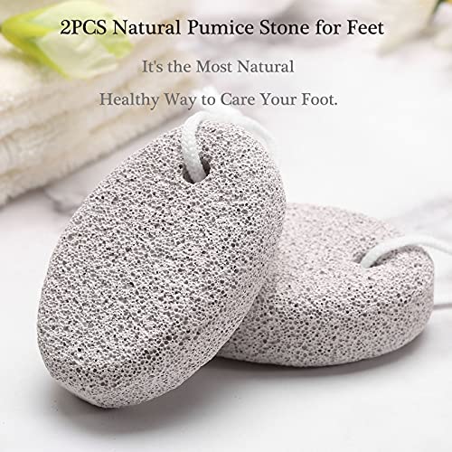 HOOMBOOM Natural Pumice Stone for Feet (2-Pack) - Hard Skin and Callus Remover