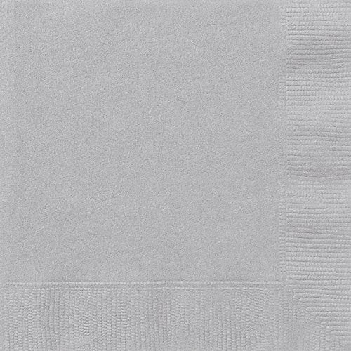 Silver Luncheon Napkins - Pack of 20 - Premium 2-Ply Paper