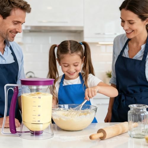 YOUOIVIA Pancake Batter Dispenser with Squeeze Handle - 4 Cup Capacity
