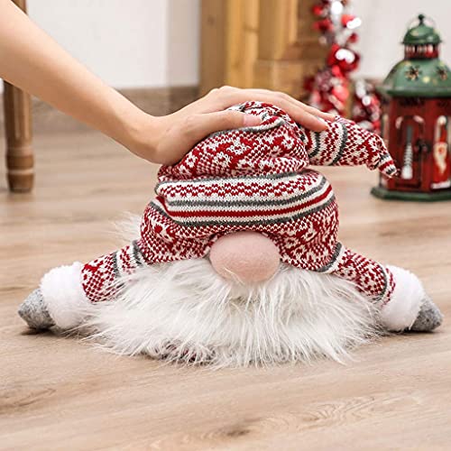 Red Gnome Christmas Tree Topper - Plush Santa Gnome Ornament for Holiday Decor