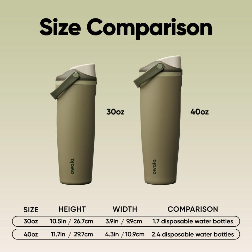 Owala FreeSip Sway Insulated Stainless Steel Water Bottle - 40oz, Two-Way Spout & Built-In Straw, BPA Free