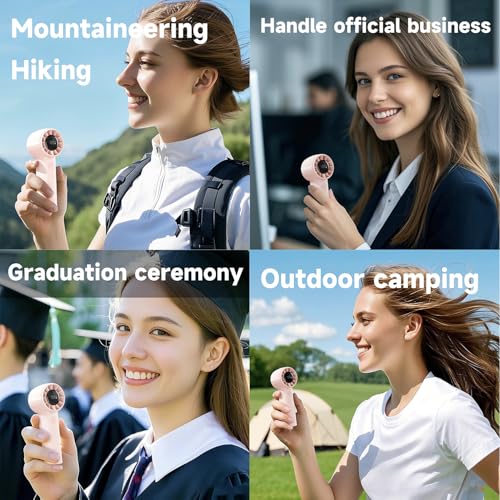 Portable Mini Handheld Fan - USB Rechargeable Bladeless Travel Fan with LED Display