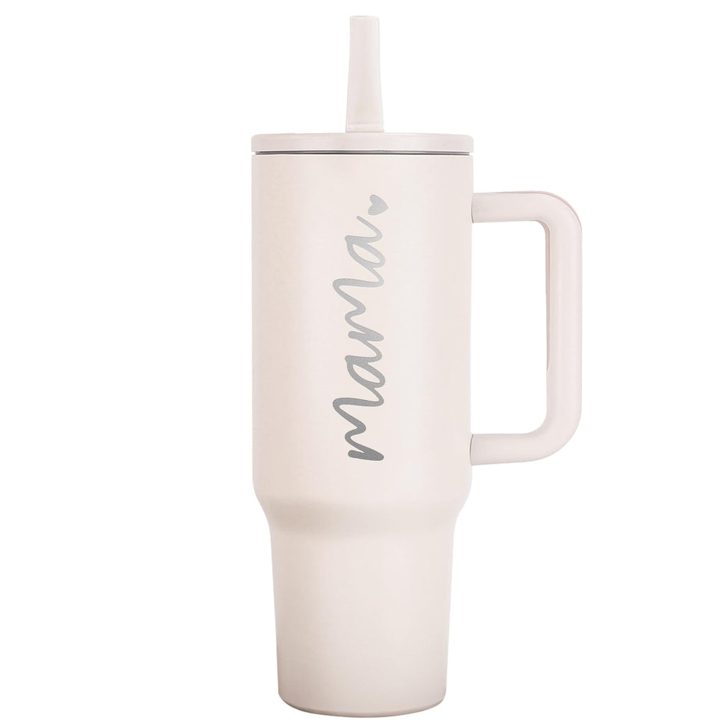 JETIKON Mama Tumbler 40 oz Cup with Lids Straws First Mothers Day Gifts for New Mom Gifts for Pregnant Mother, Mama, Mom To Be
