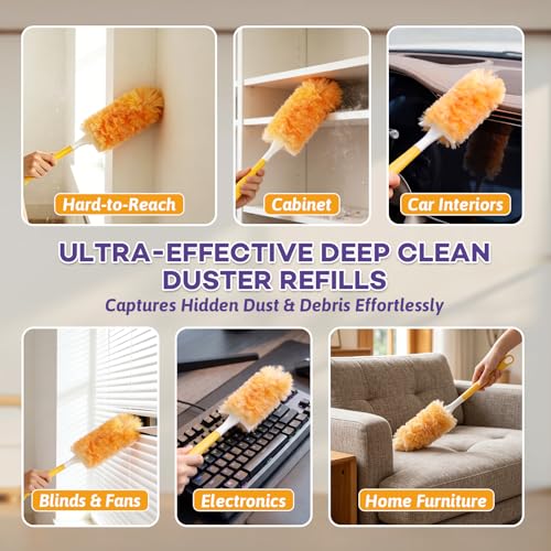 25 Heavy-Duty Duster Refills for Swiffer 360° Microfiber Cleaning