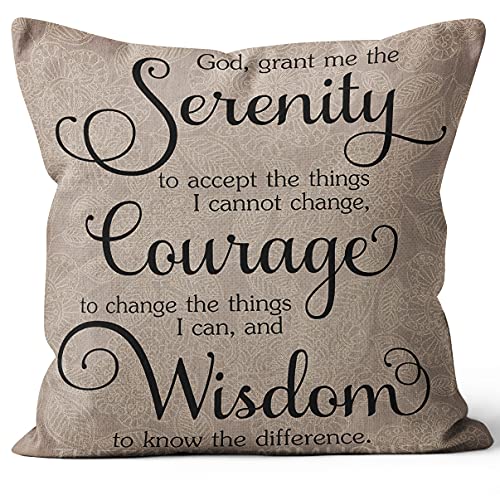 Inspirational Christian Throw Pillow Cover - 18x18 Linen Decor