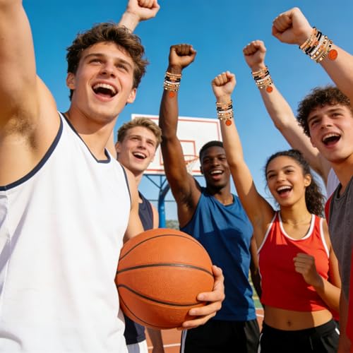 8 Pack Stackable Sports Beaded Bracelets for Women Game Day Team Gifts