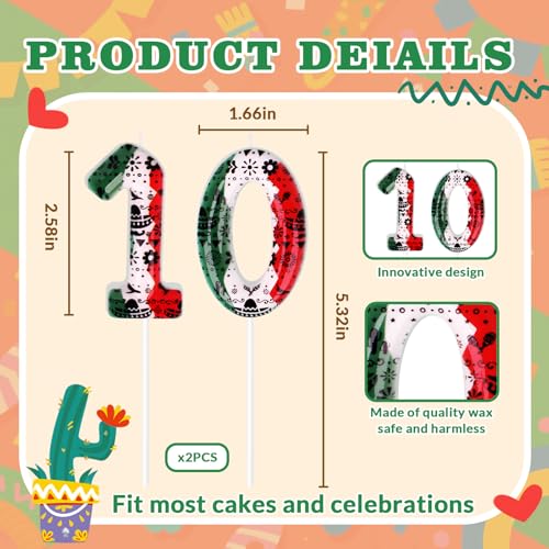 Mexican Birthday Candles - Fiesta Cake Toppers for Ages 0-100