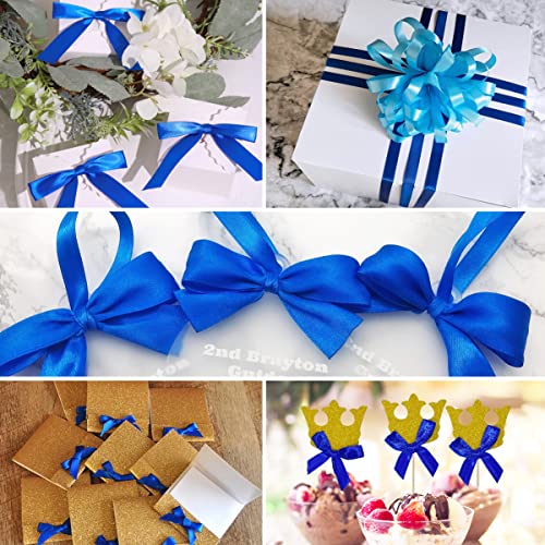 Blue Satin Ribbon 3/8 Inch x 25 Yards for Gift Wrapping & Crafts