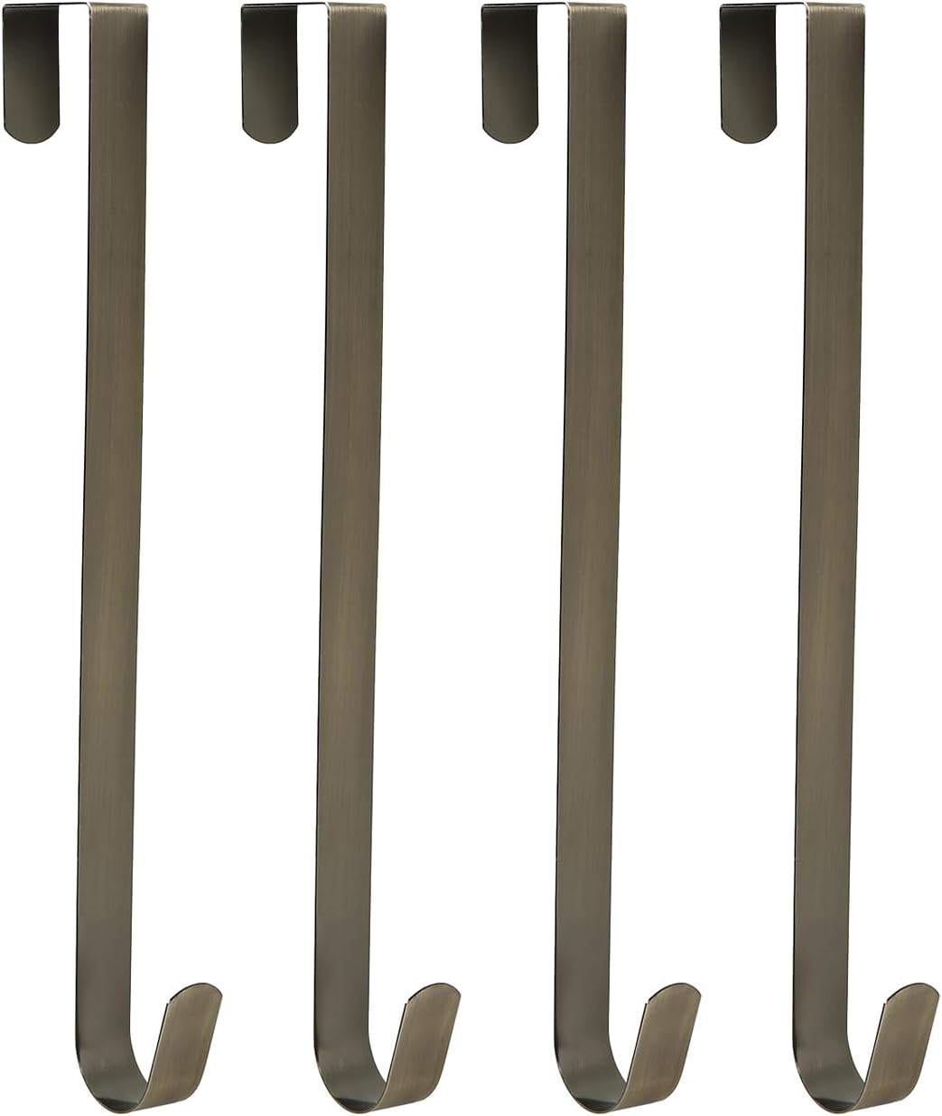 Sattiyrch 12" Wreath Hanger - Durable Steel Over The Door Hook for Front Door (Bronze, 4")