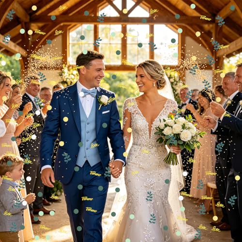 300PCS Sage Green Wedding Table Confetti Set - Love & Forever