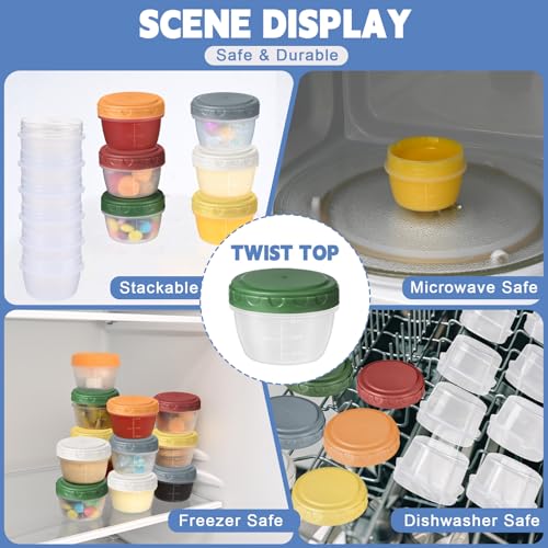 Yomarket 6pcs 2oz Leak-proof Salad Dressing Containers with Lids