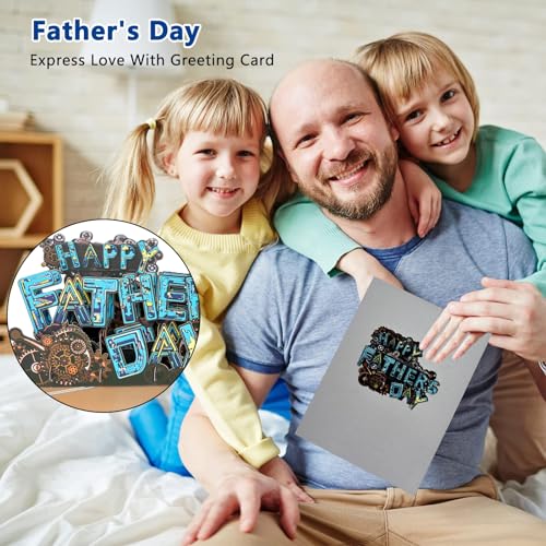 JUESMOS 3D Pop Up Father's Day Card for Dad, Mech Machine Greeting Card