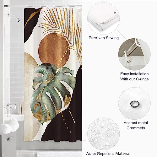 Mid Century Abstract Shower Curtain - 36" x 71" Waterproof Polyester