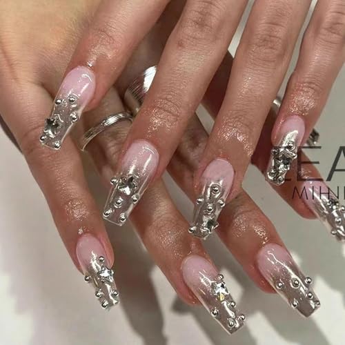 FINGCRO 3D Metal Punk Nail Studs & Spikes - Mixed Sizes Alloy Rivets