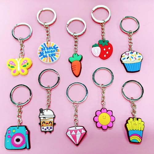 Papacharms 20pcs Random Keychain Lot - Fun Party Favors & Gifts