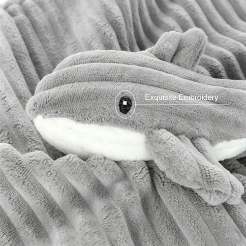 BEILIMU Baby Security Blanket - 15 Inch Soft Whale Lovey for Newborns