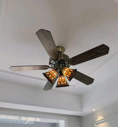 HUIMEIJU Tiffany style stained glass lampshade、Ceiling Fan light、Wall lampshade、Replacement lampshade.HMJ6037