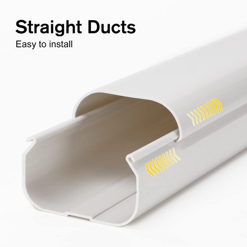 GUEQUITLEX 3" W 7.5 Ft Mini Split Line Set Cover Kit Air Conditioner Decorative PVC Line Cover Kit for Central Air Conditioner Mini Split AC Cover for Outside Heat Pumps Tubing Cover