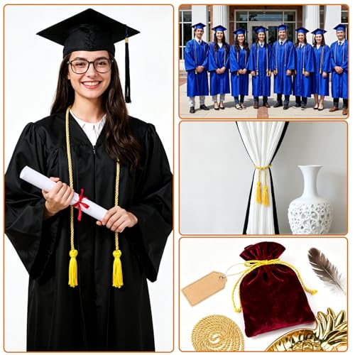 Gold Graduation Honor Cords with Tassel - 2pcs, 67" Long