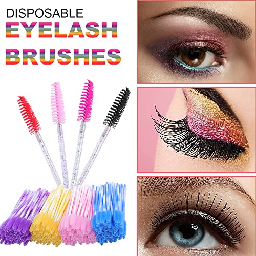 YITOU Disposable Eyelash Mascara Brushes and Crystal Spoolie Wand Applicators 50 PCS