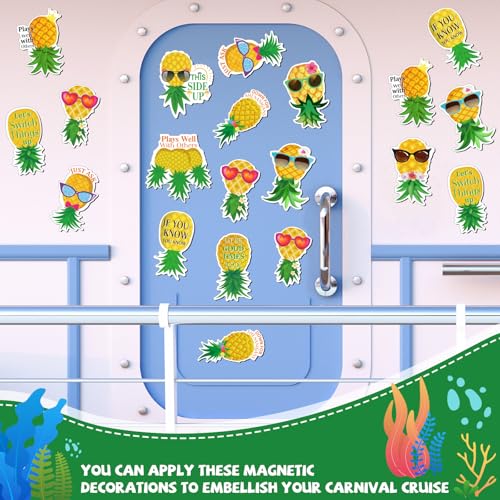 12-Pcs Pineapple Magnets for Cruise Doors & Home Decor
