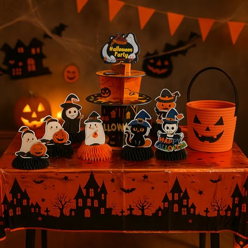 Halloween Spider Web Plastic Tablecloth - Small Party Cover